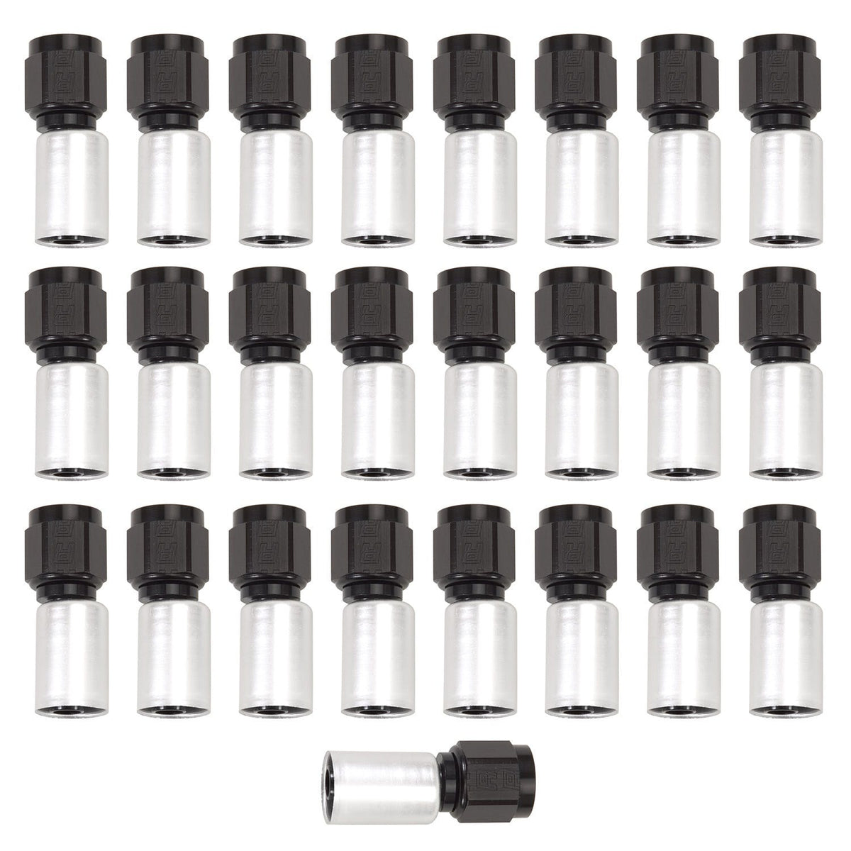 Russell 610588 Hose End. -10 Crimp on. Straight. Black and Clear