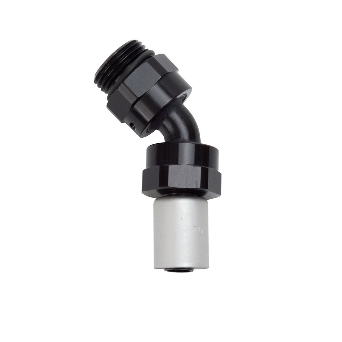 Russell 610830 Hose End Crimp On -8 SAE Port Male to -8 Hose 45 deg Black Anodize