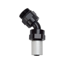 Russell 610830 Hose End Crimp On -8 SAE Port Male to -8 Hose 45 deg Black Anodize