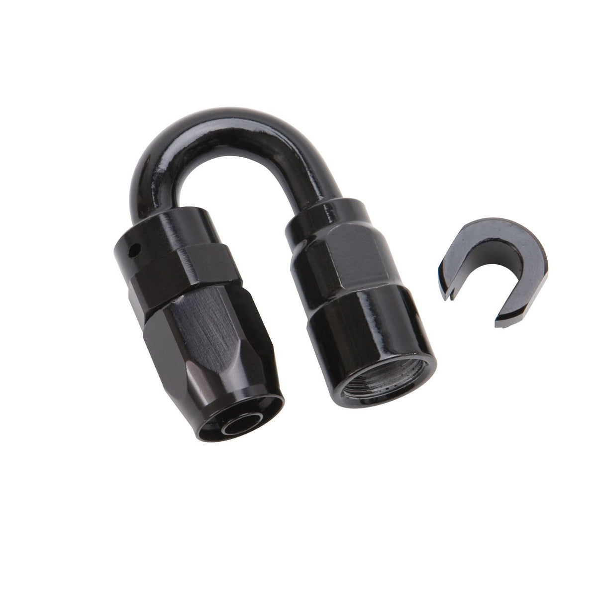 Russell 611283 Hose End. 5/16 inch SAE Quick Disc. Fml to #6 Hose. 180?. Blk Anodized