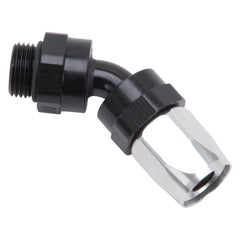 Russell 612453 Hose End; Radius Port; 45?, -8AN inlet, -8AN out; Black Finish