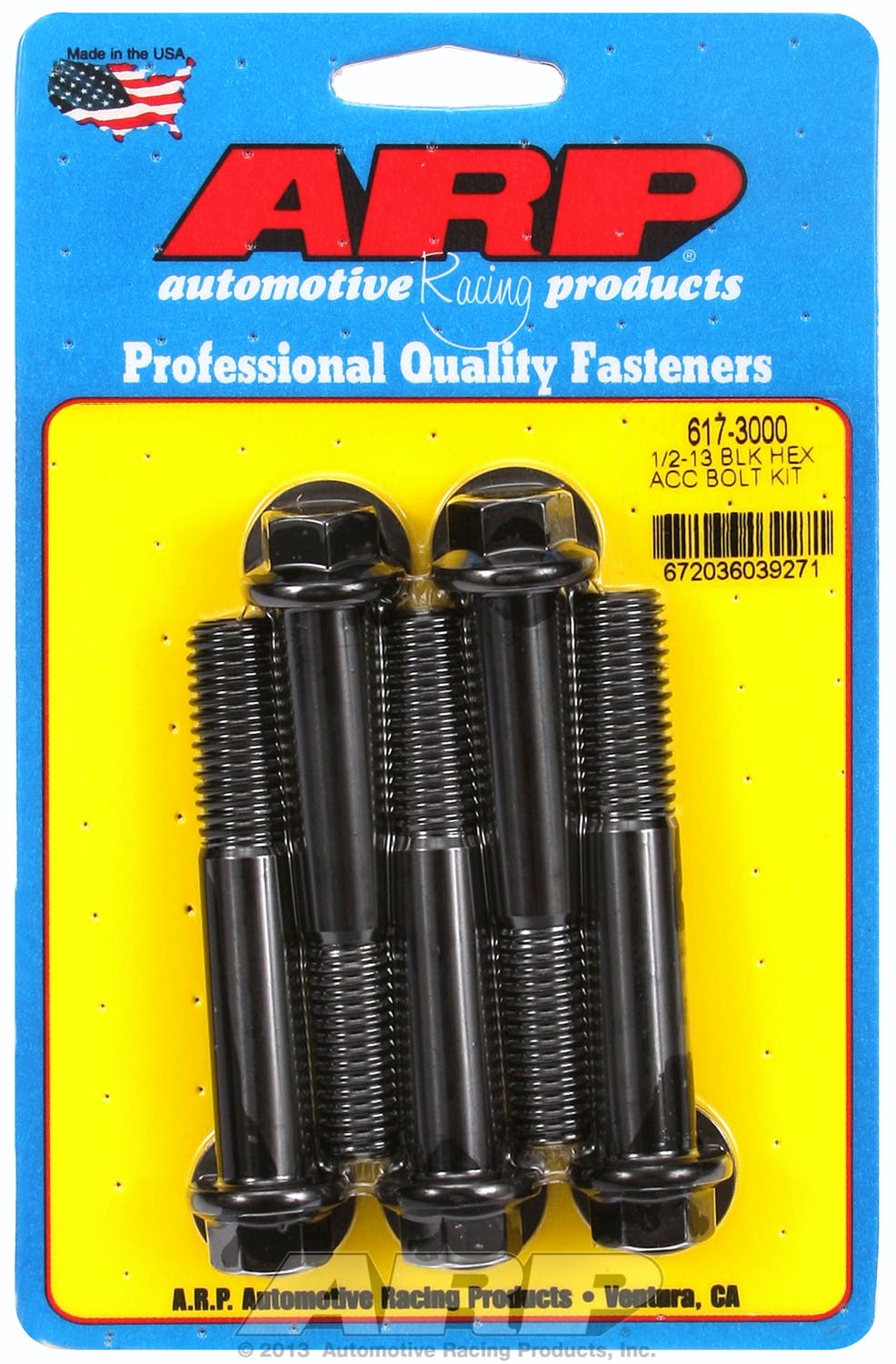 ARP 617-3000 1/2-13 x 3.000 hex black oxide bolts