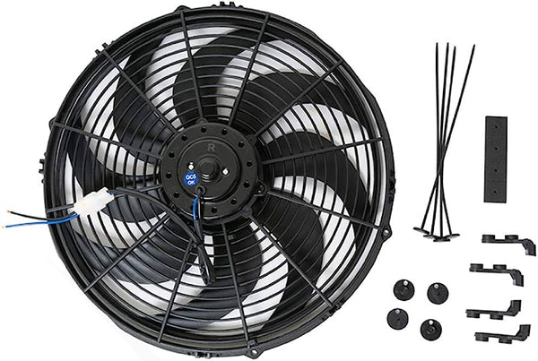 Racing Power Company R1014 14 inch electric cooling fan - 12v curved blades -