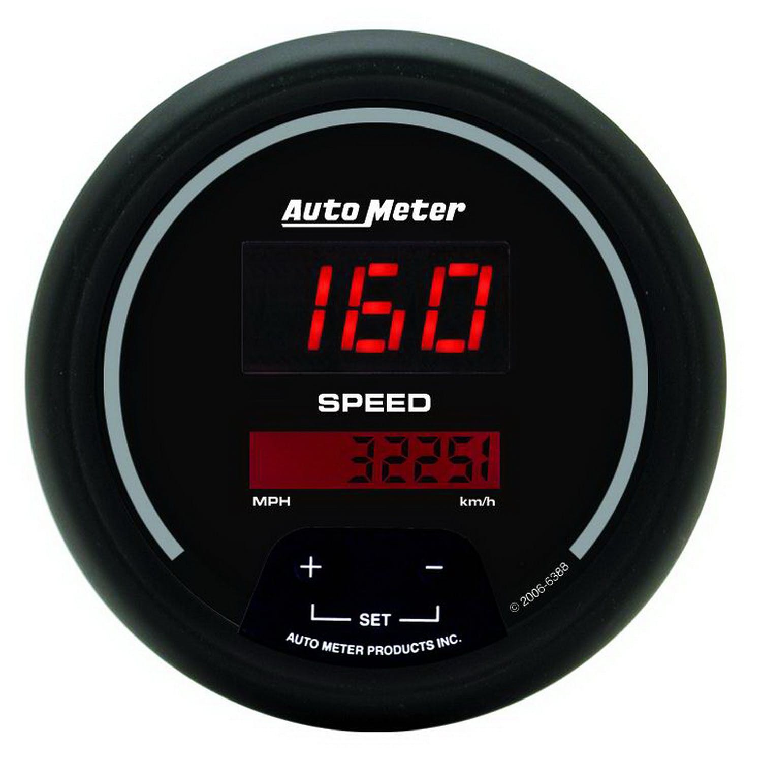 AutoMeter Products 6388 GAUGE; SPEEDOMETER; 3 3/8in.; 260MPH/260 KM/H; ELEC. PROGRAM.; DIGITAL; BLACK DI