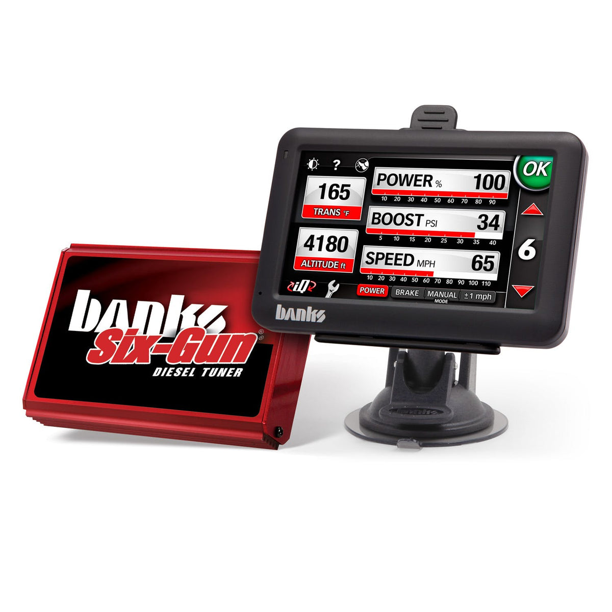 Banks Power 63933 Six-Gun Diesel Tuner, Power System with Banks iDash 4.3 inch screen