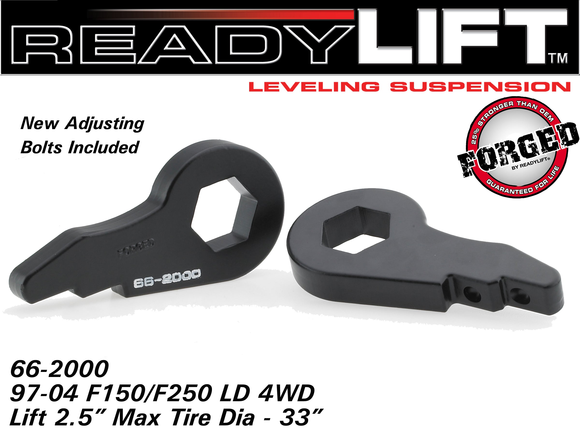 ReadyLift 66-2000 1997-00 FORD F150 2'' Leveling Kit (Forged Torsion Key)