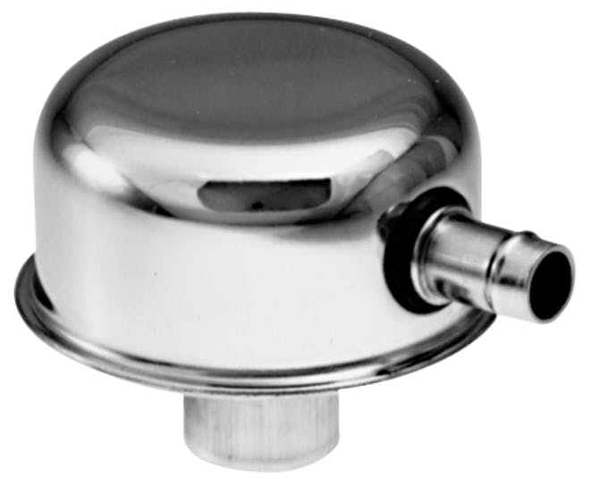 PROFORM 66017 Engine Valve Cover Breather; 3 In Dia; No Logo; Push-In Style w/PCV Tube; Chrome