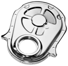 PROFORM 66153 Engine Timing Chain Cover; Chrome; Steel; Fit BB Chevy; Crankshaft Seal Included