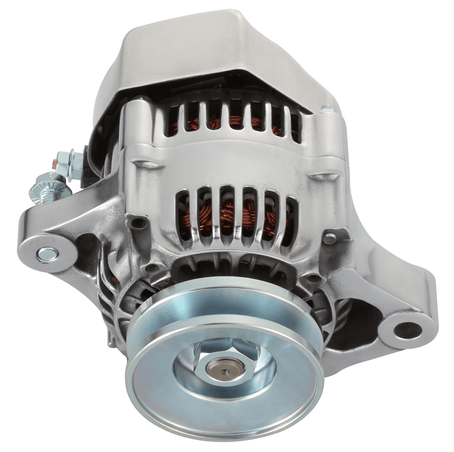 PROFORM 66433 100% NEW, POLISHED, 1-WIRE MINI ALTERNATOR, GM 50 AMP.