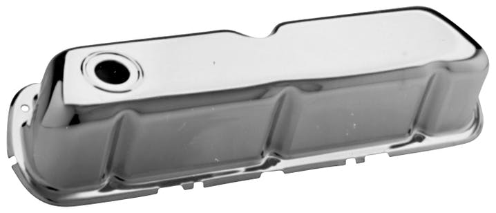 PROFORM 66724 Engine Valve Covers; Stamped Steel; Std Height; Chrome; w/Baffles; Fits SB Ford