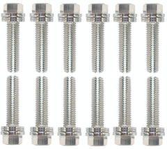 PROFORM 66755 Wedge-Locking Header Bolts; Hex Head; M8 X 1.181in; Chevy LS; Nickel Plt; 12 Pcs