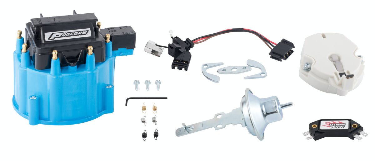 PROFORM 66945BC Engine Distributor Tune-Up Kit; Fits GM HEI V8 Dist w/Internal Coil; Blue Cap