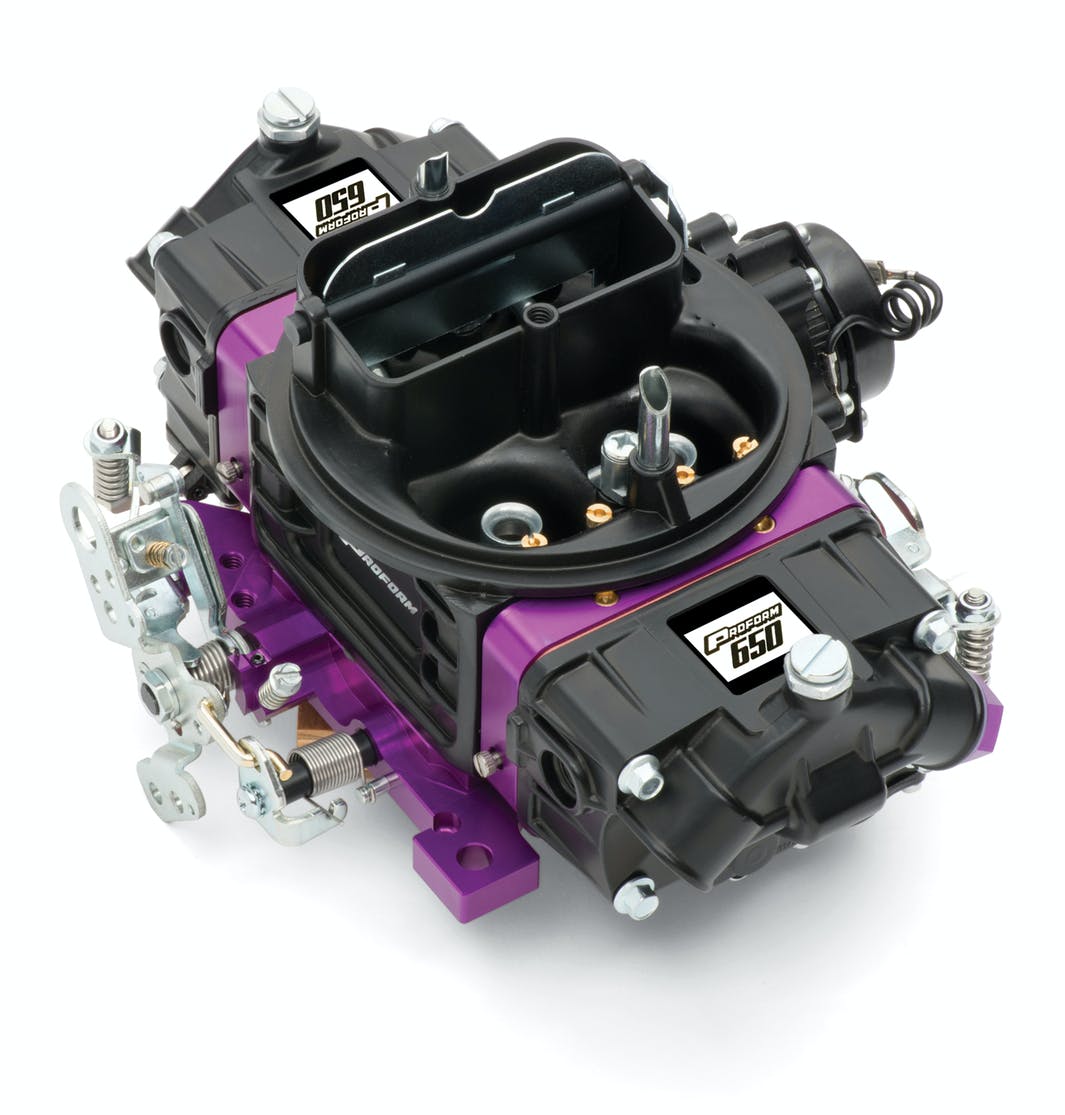 PROFORM 67312 Black Street Series Carburetor; 650 CFM, Mechanical Secondary, Black and Purple