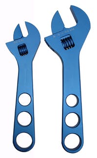 PROFORM 67729 Adjustable AN Wrench Set; One Fits -3AN to -8AN; One Fits -10AN to -20AN; Blue