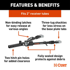 CURT Rambler Steel RV Tow Bar, 7,500-lb. Capacity, 2" Shank 70015