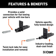 CURT Custom Tow Bar Base Plate, Fits Select Chevrolet Colorado, GMC Canyon 70151
