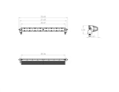 Baja Designs 702001 20 Inch LED Light Bar Single Straight Spot Pattern S8 Series