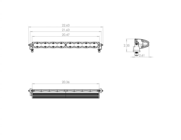 Baja Designs 702006 20 Inch LED Light Bar Single Straight Work/Scene Pattern S8 Series