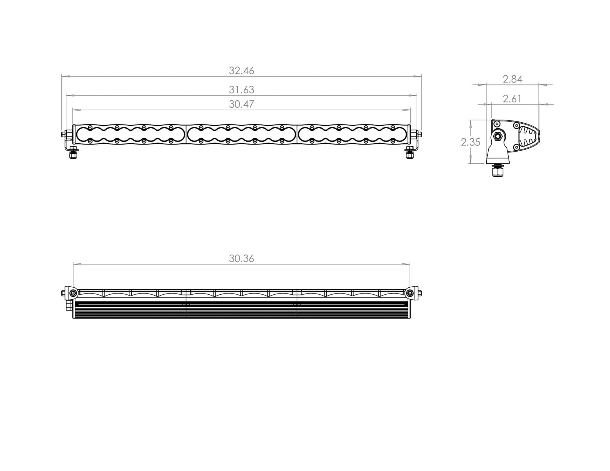 Baja Designs 703001 30 Inch LED Light Bar Spot Pattern S8 Series