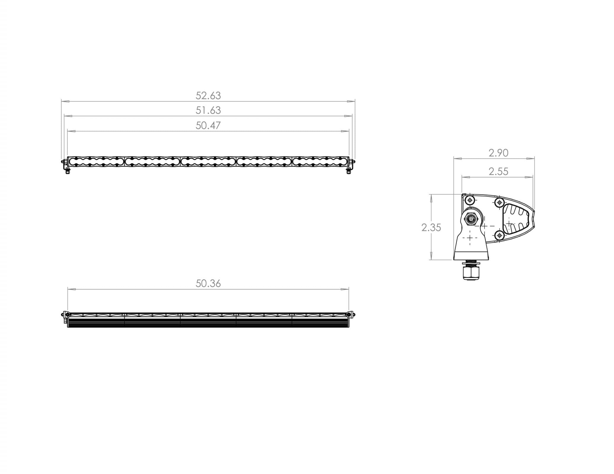 Baja Designs 705001 50 Inch LED Light Bar High Speed Spot Pattern S8 Series