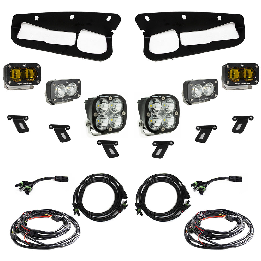 Baja Designs 448178 Ford S2 SAE Sportsmen Fog Pocket Light Kit, Amber