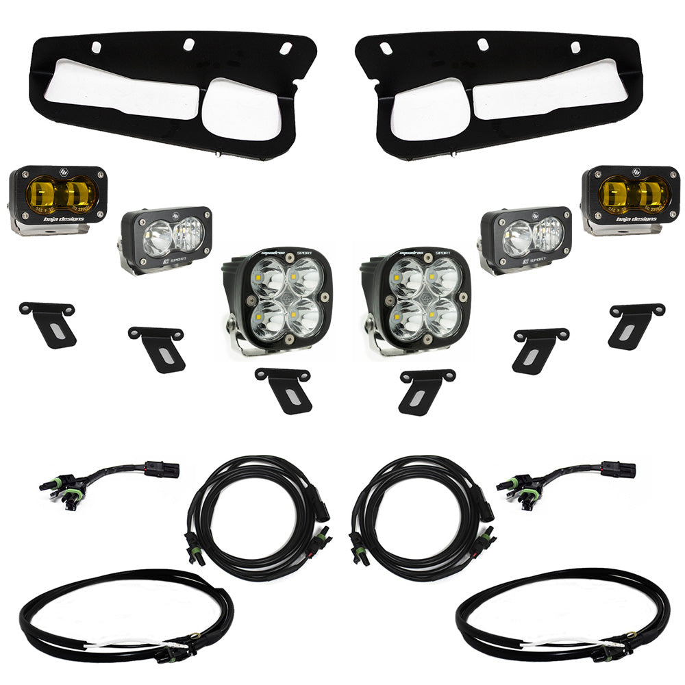 Baja Designs 448178UP Ford S2 SAE Sportsmen Fog Pocket Light Kit, Amber