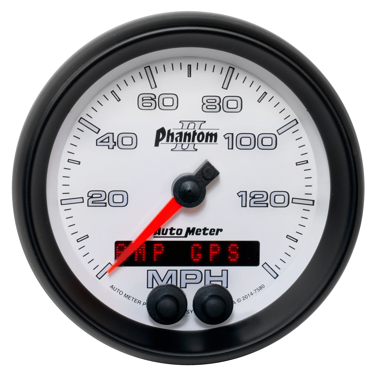 AutoMeter Products 7580 Phantom II /soeedineter Gauge 3 3/8, 140mph, GPS