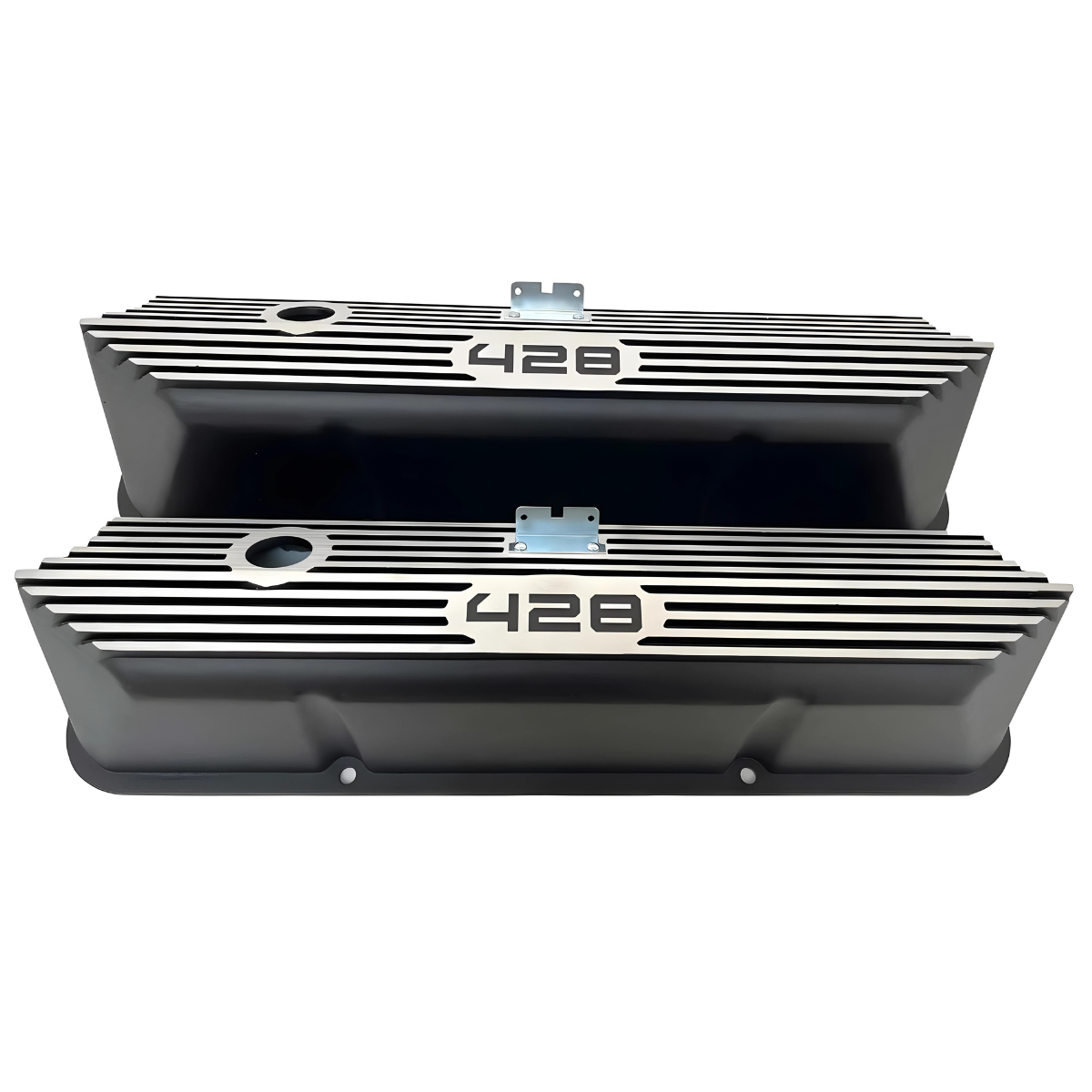 Racing Power Company R7683BK Alum Ford FE 428 CID Logo Tall Valve Covers