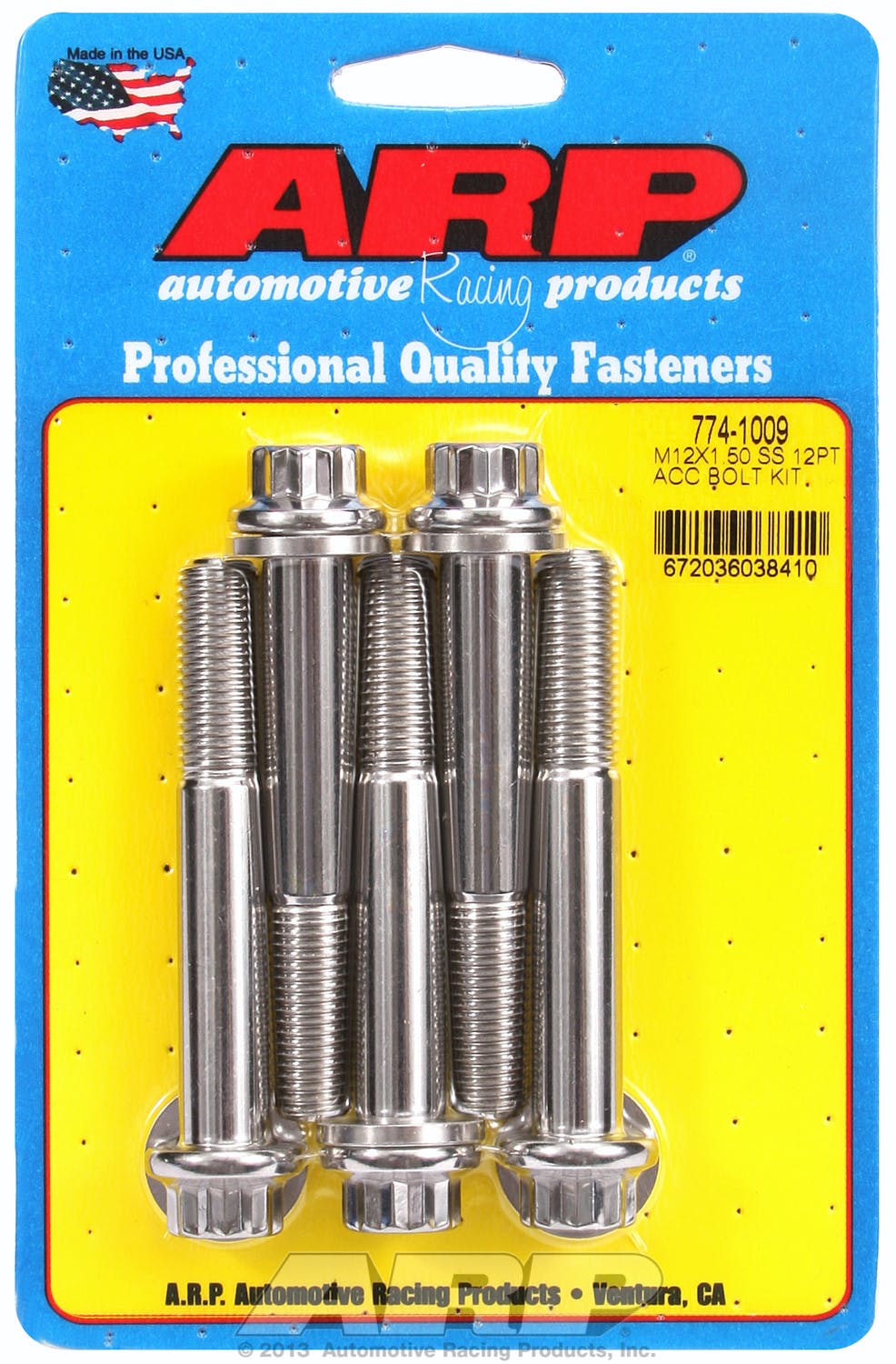 ARP 774-1009 M12 x 1.50 x 80 12pt SS bolts