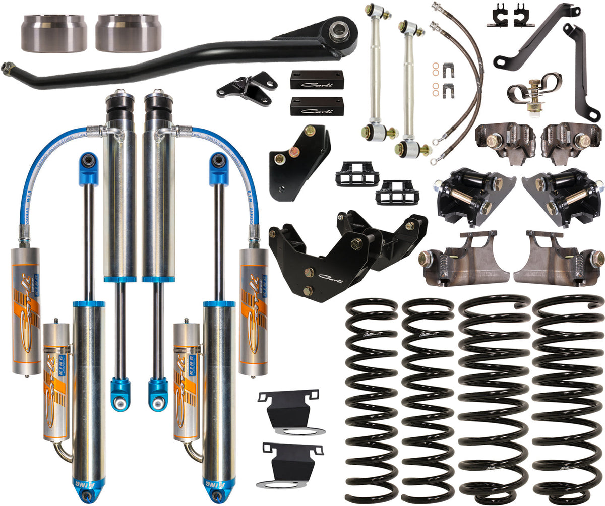 Carli Suspension CS-DD30SPKG-14-H Carli Tuned King 3.0 inch RR Front and Rear Shock Pkg 3.25 inch Lift with Mount and Hardware