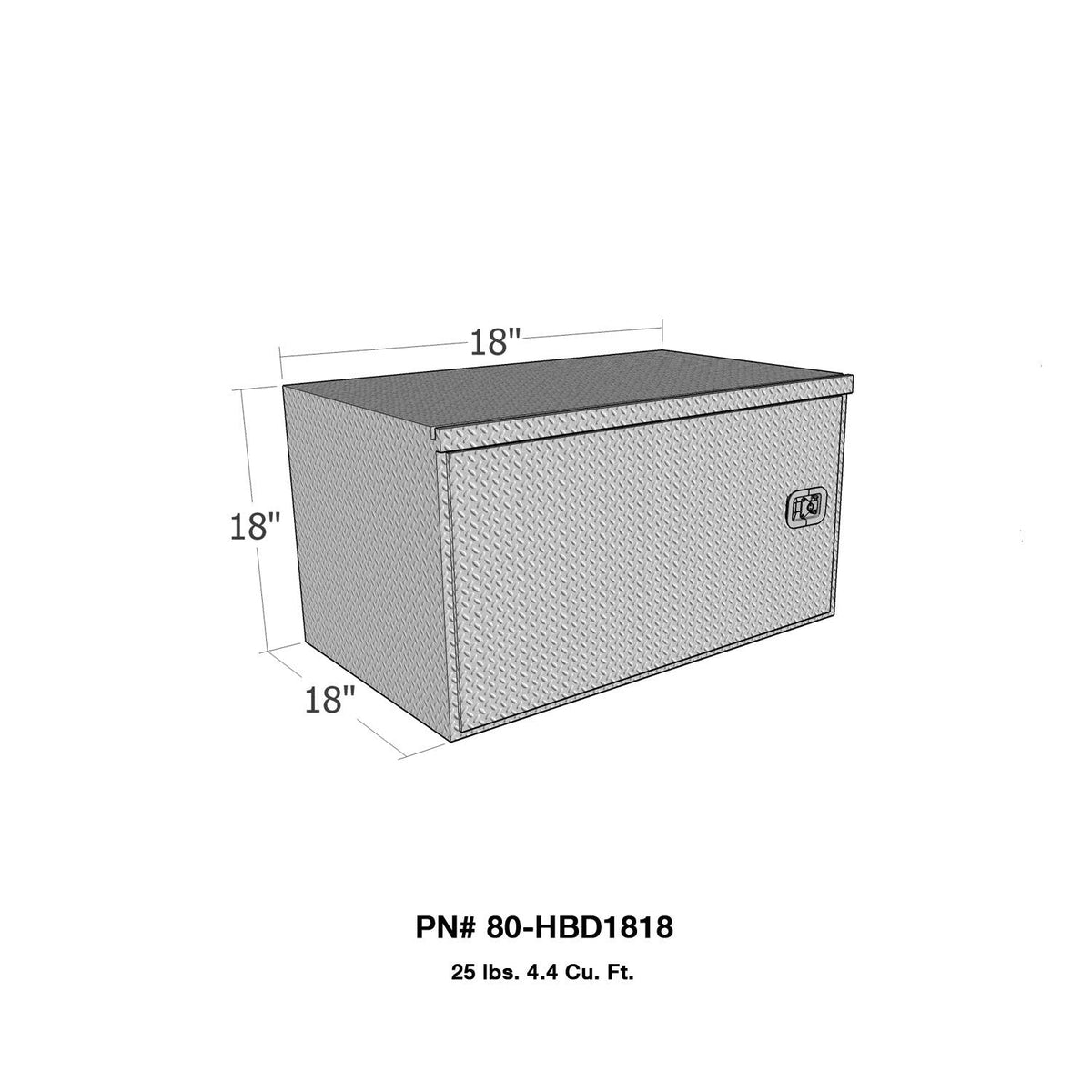 Westin Automotive 80-HBD1818 HD Under Body 18in x 18in Swing Door Overall Dims: 18x18x18in Apprx Cu Ft: 4.4in