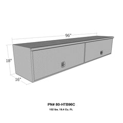 Westin Automotive 80-HTB96C High Cap HD Top Sider 16in x 96in w/flip up Doors Overall Dims: 96x16x18in