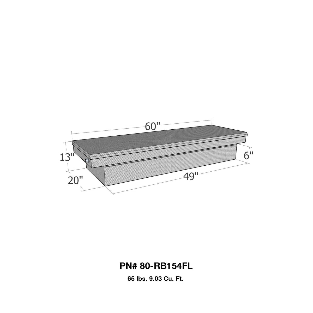 Westin Automotive 80-RB154FL Full Lid Full Size Step Side and Down Size Shallow Depth Overall Dims: 60x20x13