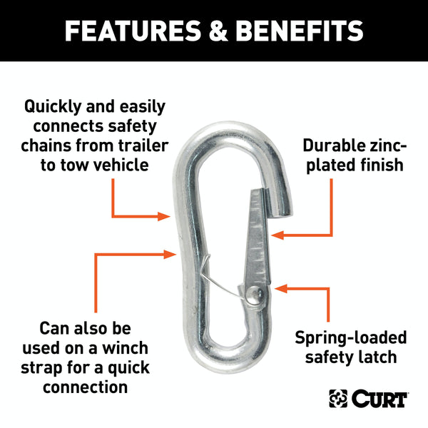 CURT 81271 7/16 Snap Hook (5,000 lbs, Packaged)