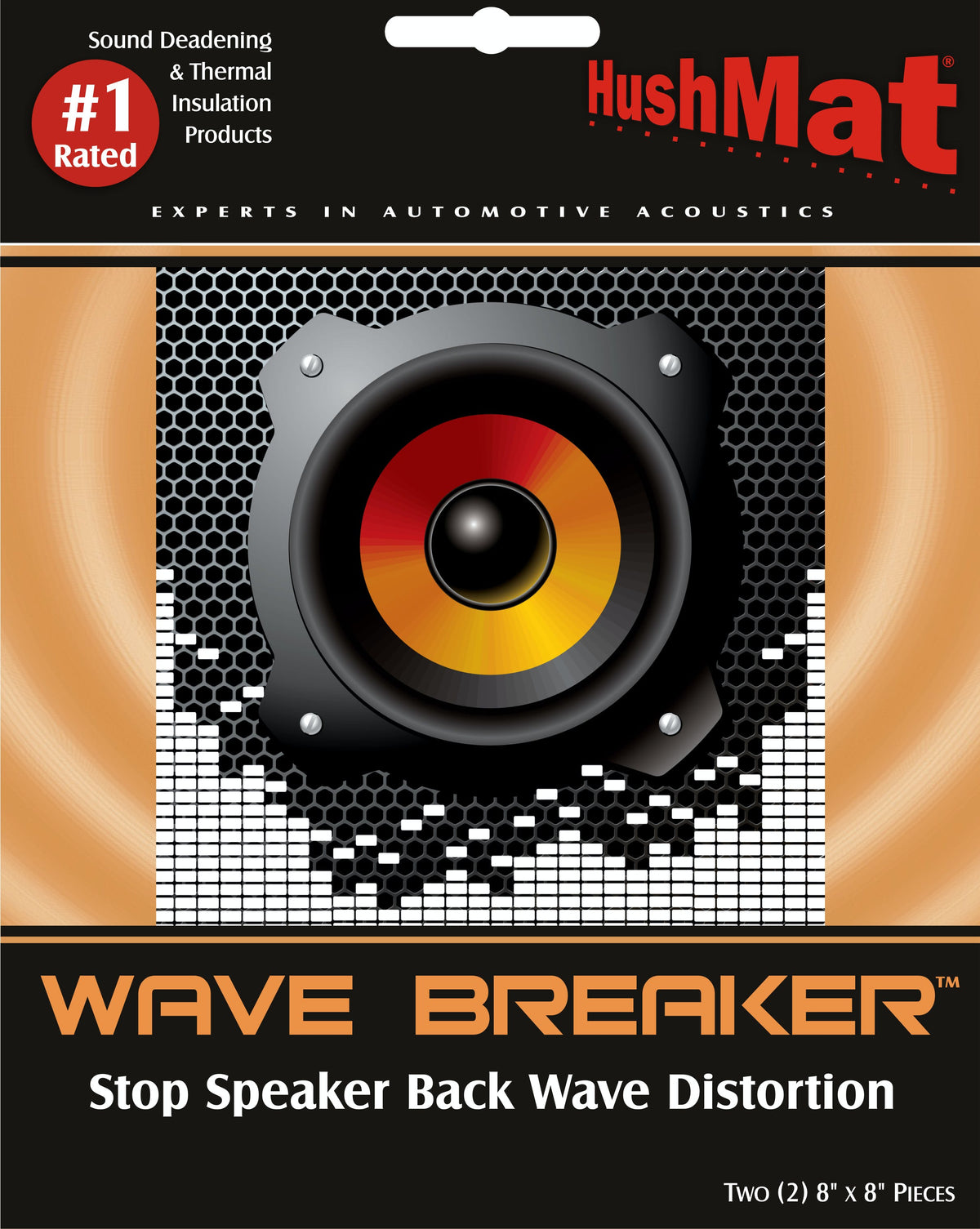 Hushmat 82450 Wave Breaker Kit includes 2 pads with self adhesive material 8x8 in.