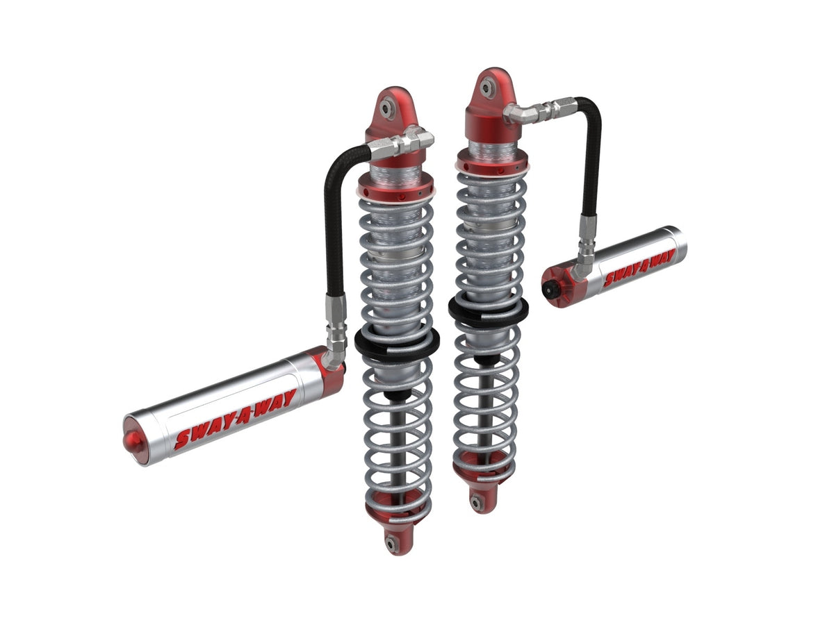 AFE 851-5600-02-CA Sway-A-Way 2.5 Front Coilover Kit w/ Remote Reservoirs and Compression Adjusters