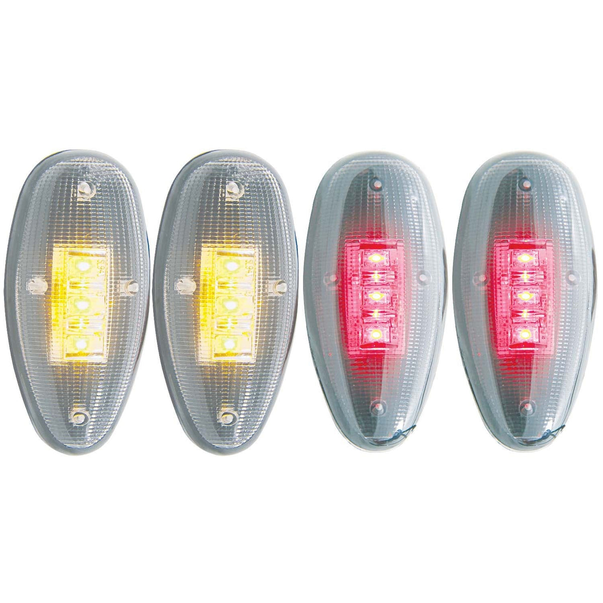 AnzoUSA 861081 LED Fender Light Kit Clear 2pc Amber / 2pc Red