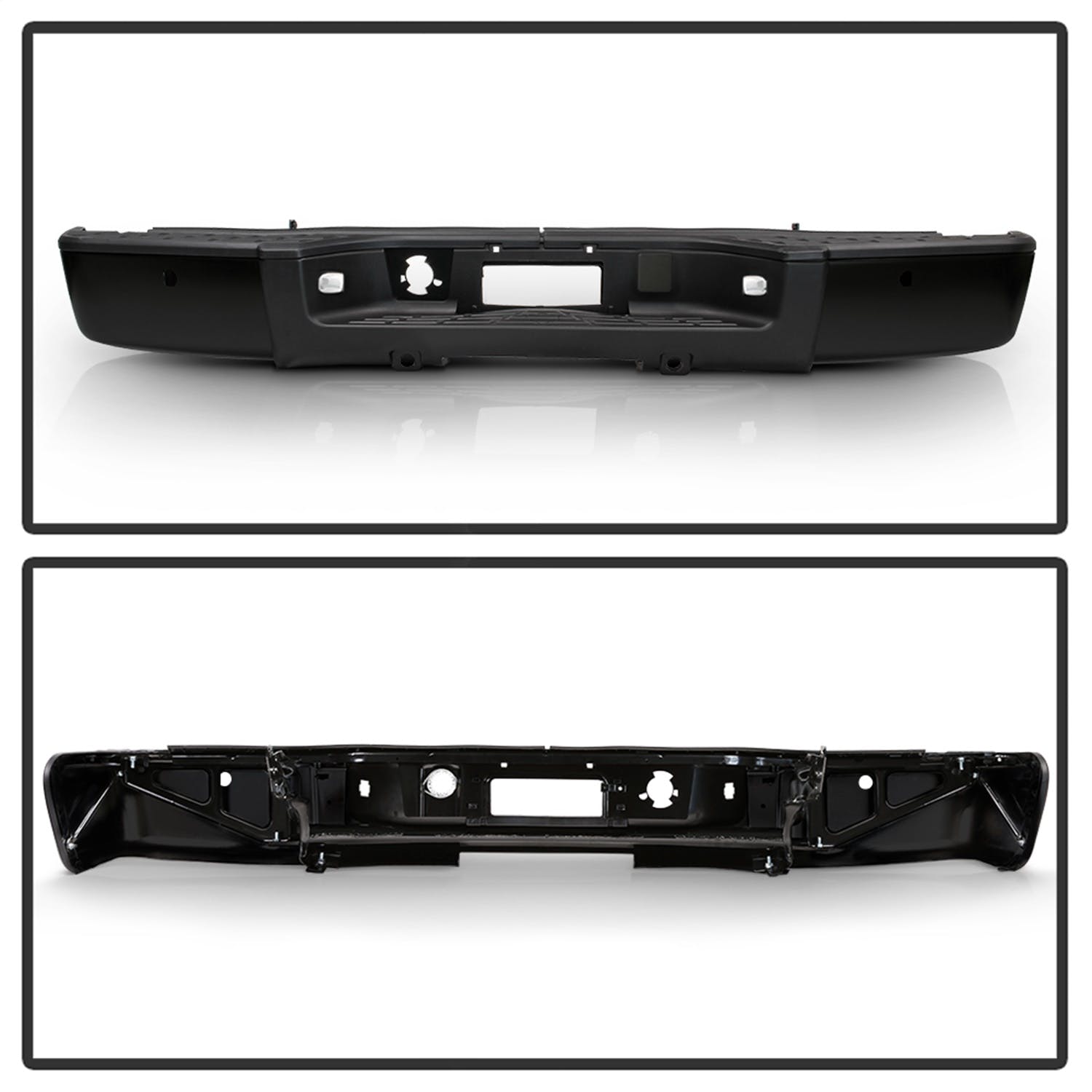 XTUNE POWER 9047091 OEM Style Steel Rear Bumper Black ( Brackets Hardware And Step Pads Included ) ( OEM Part # GM1103149 )