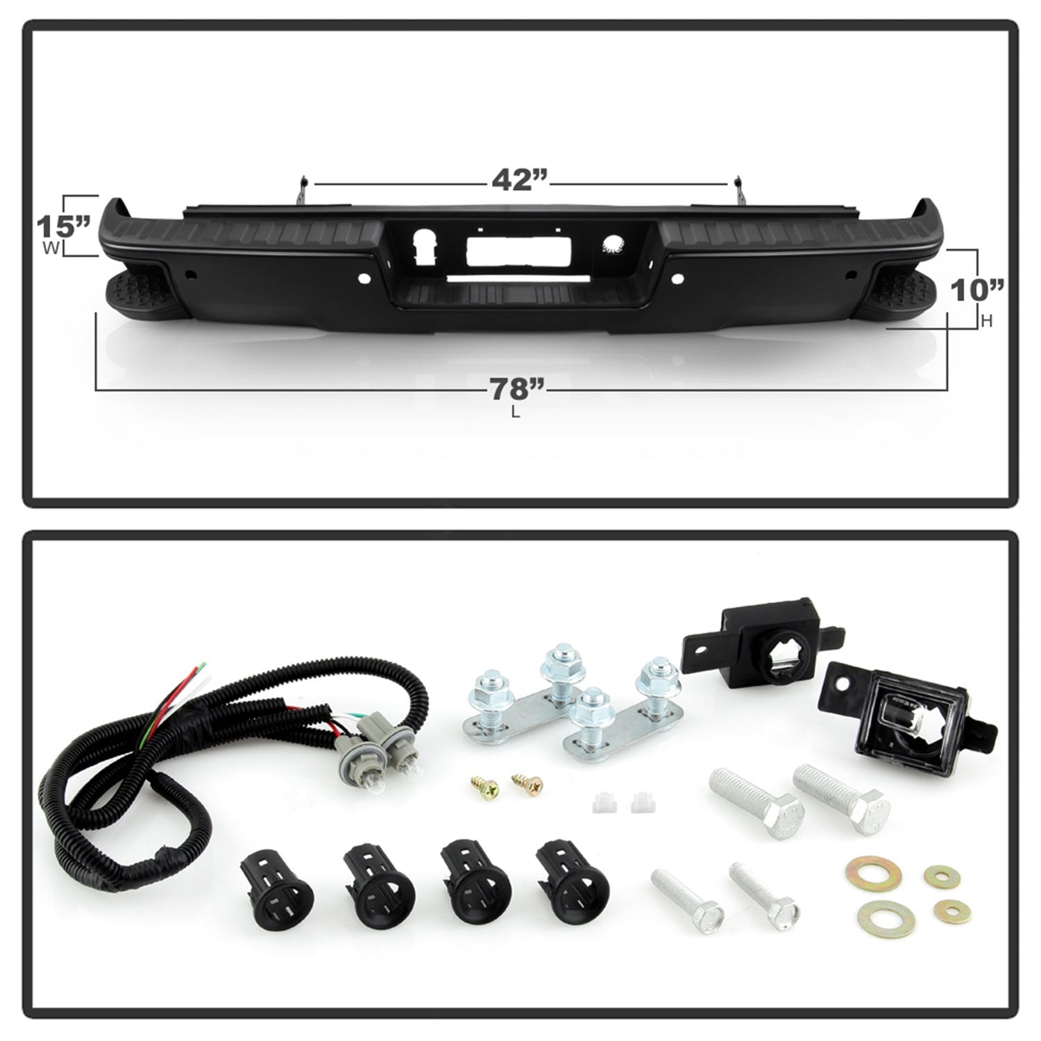 XTUNE POWER 9048883 Rear Steel Bumper Black ( Part Link # GM1103179 OEM # 23112252 PFM )