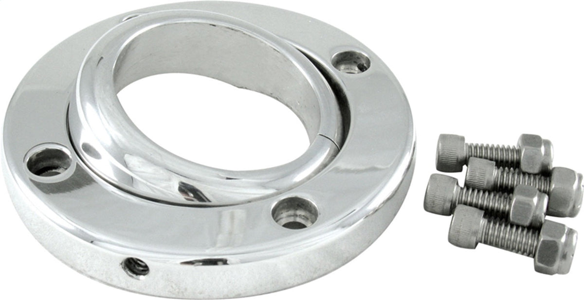 Borgeson Swivel Floor Mount For 1 1/2in. Steering Column Polished Aluminum 909014