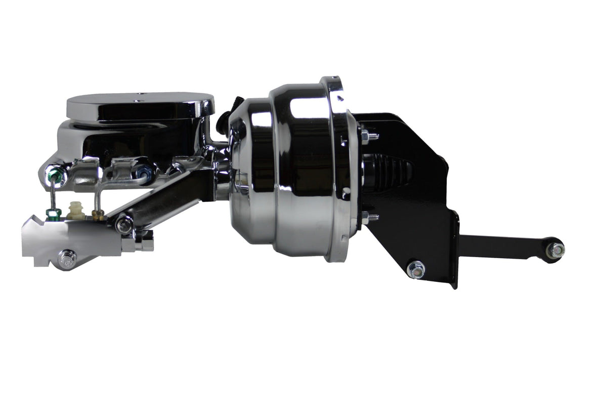 LEED Brakes A96B4 8 in Dual Power Booster , 1-1/8in Bore Master w/ disc/disc valve (Chrome)