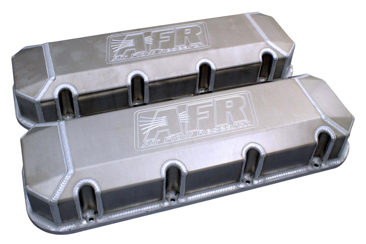 AIR FLOW RESEARCH BBC Fab. Alm Valve Cover Set w/AFR 18 Degr Heads 6728