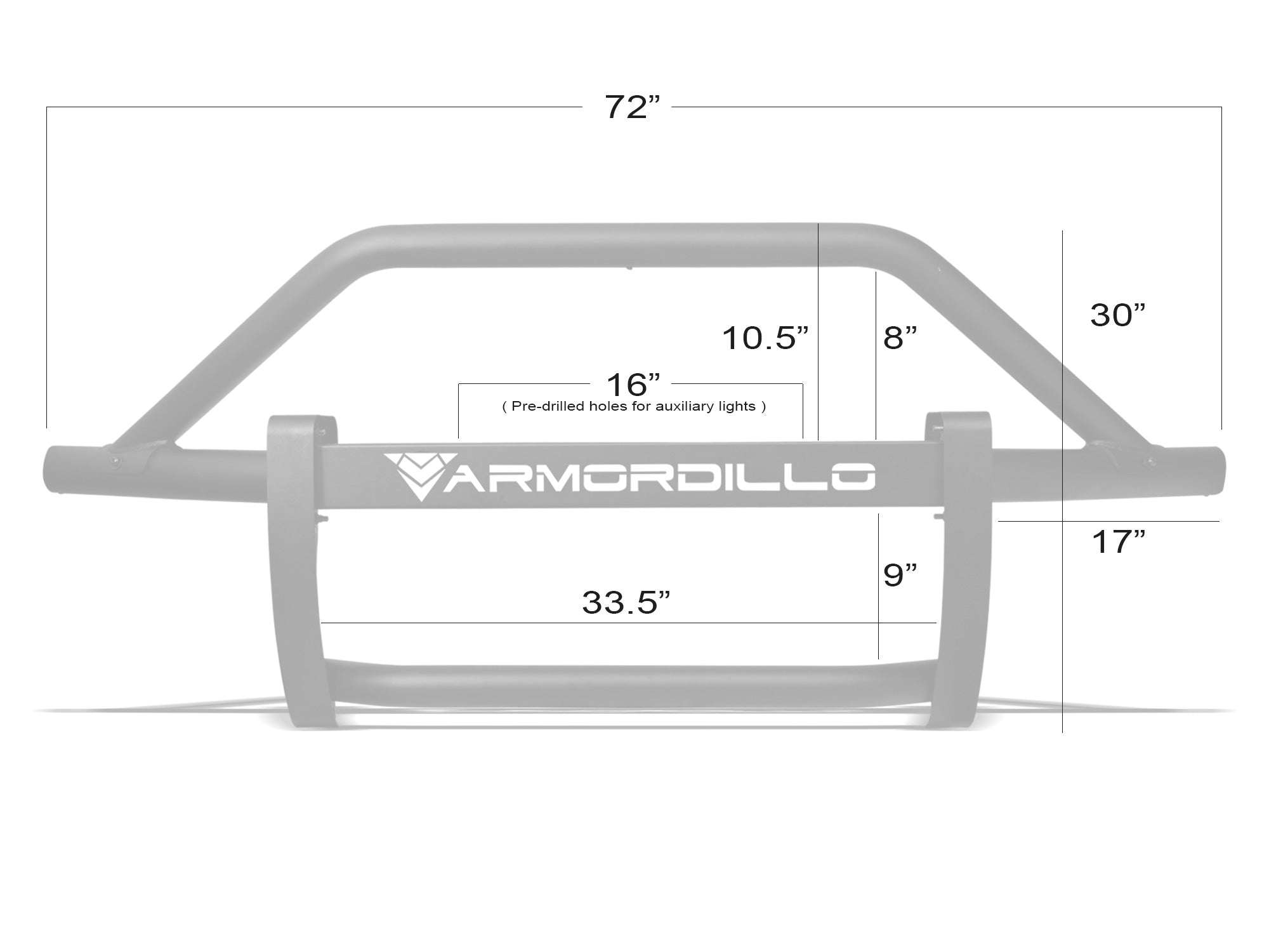 Armordillo USA 2019-2022 DODGE RAM 1500 AR PRE-RUNNER GUARD - MATTE BLACK