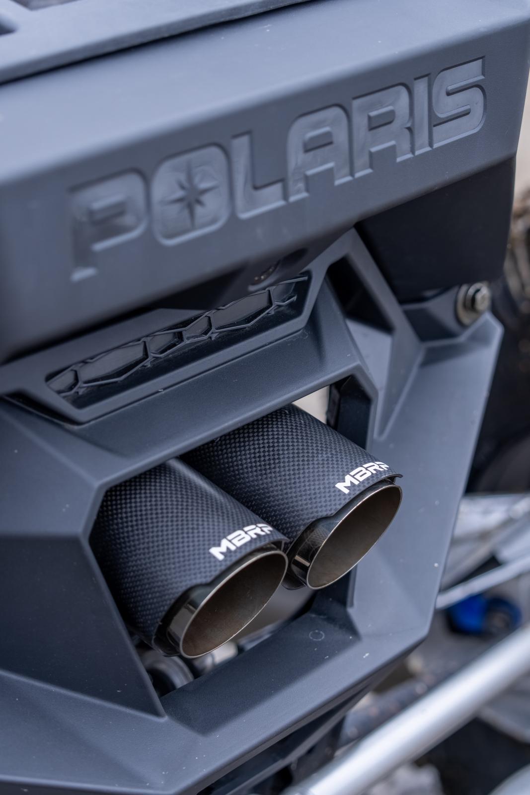 MBRP Exhaust 2022-Up Polaris RZR PRO R T304 Single Slip-on Dual Outlet Performance Series Exhaust with Carbon Fiber Tips MBRP AT-9533PT