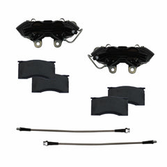 LEED Brakes Front Brake Caliper Kit with Black Powder Coated Calipers BCC0001