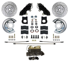 LEED Brakes Manual Front Disc Brake Conversion Kit with Drilled and Slotted Rotors and Black Powder Coated Calipers BFC0001-4C7X