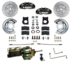 LEED Brakes Power Front Disc Brake Conversion Kit with Drilled and Slotted Rotors and Black Powder Coated Calipers BFC0005-H405AX