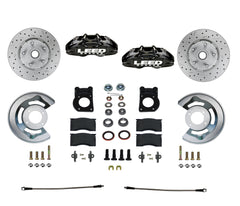 LEED Brakes Front Disc Brake Conversion Kit with Spindles, Drilled and Slotted Rotors and Black Powder Coated Calipers BFC0005SMX