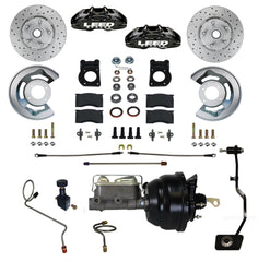 LEED Brakes Power Front Disc Brake Conversion Kit with Drilled and Slotted Rotors and Black Powder Coated Calipers BFC0006-X405MX