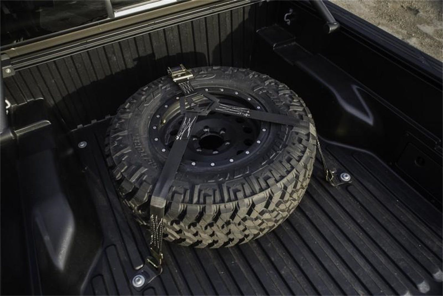 N-FAB BM1TSBK Bed Mounted Rapid Tire Strap, Textured Black